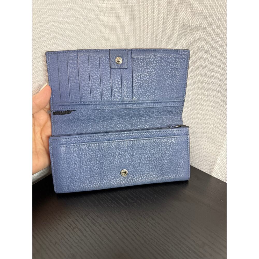 Gucci Soho Long Continental Wallet — Slate Blue Pebbled Leather - Picture 2 of 3
